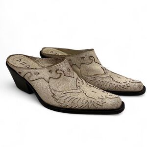 MIA Women's Tan Embroidered Mules | Women’s 7M